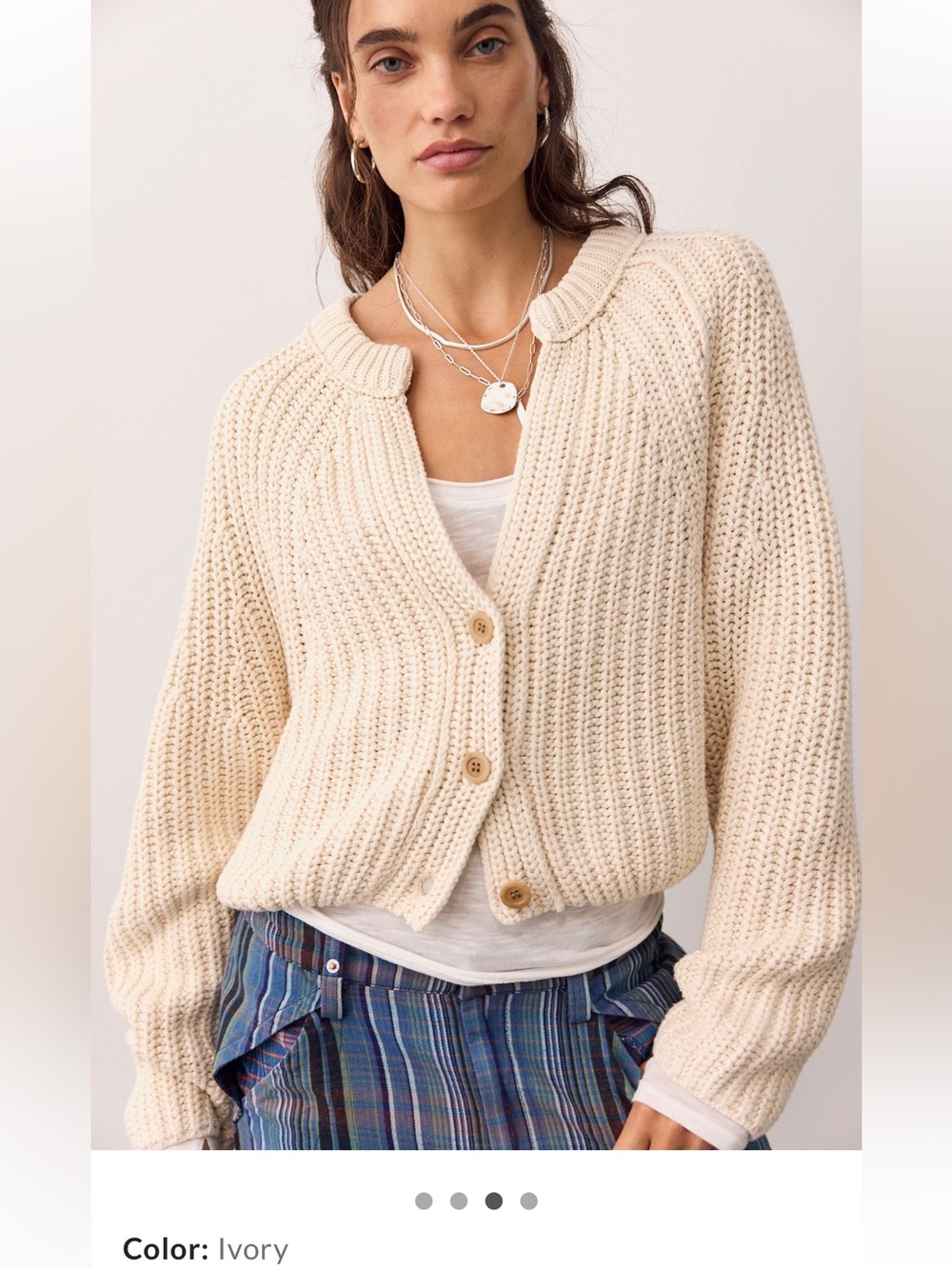 Free People Sweet Nothing Cotton Cardi in Ivory
